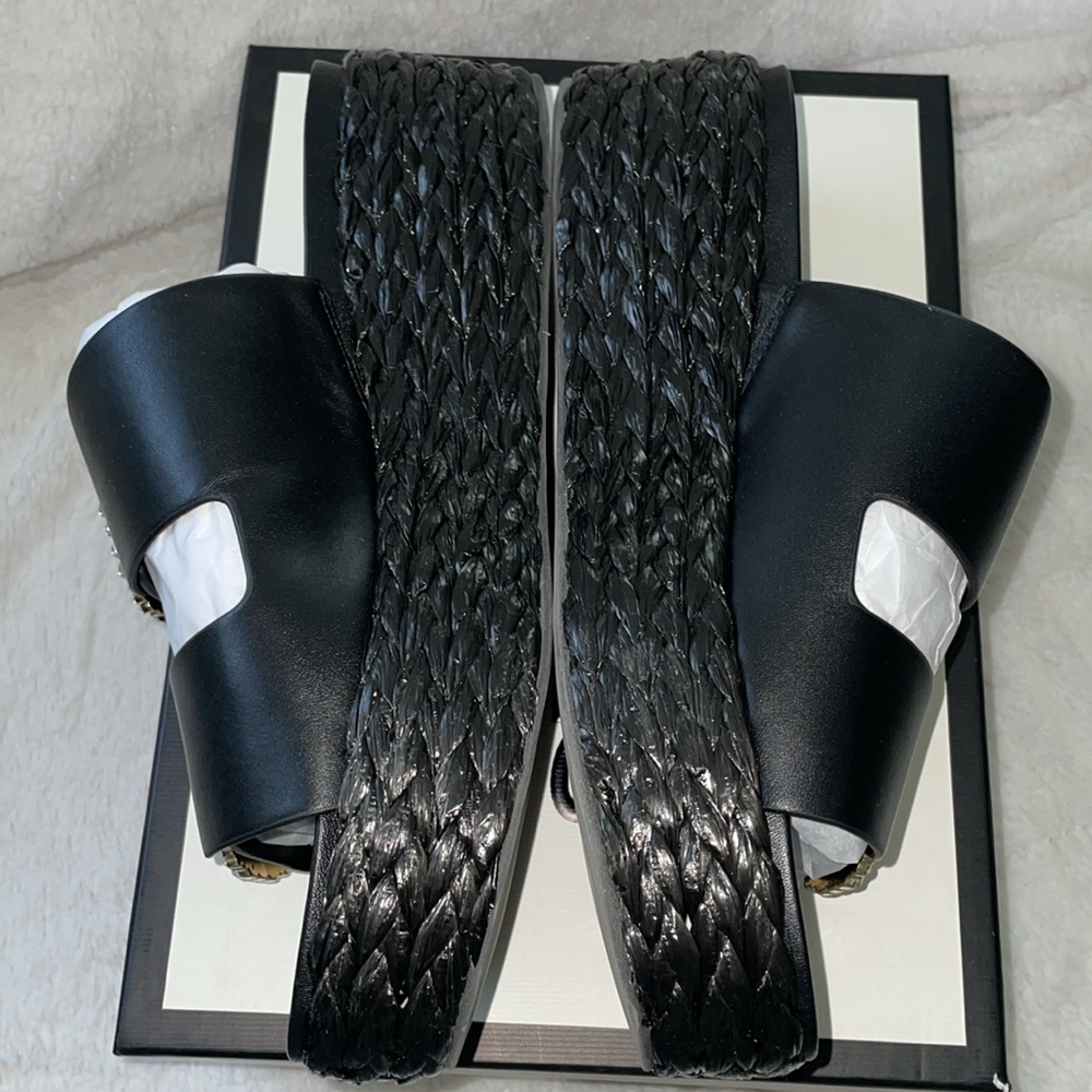 NWT J/SLIDES J/SLIDES QUINLEY Black Leather Sandal - Picture 13 of 16